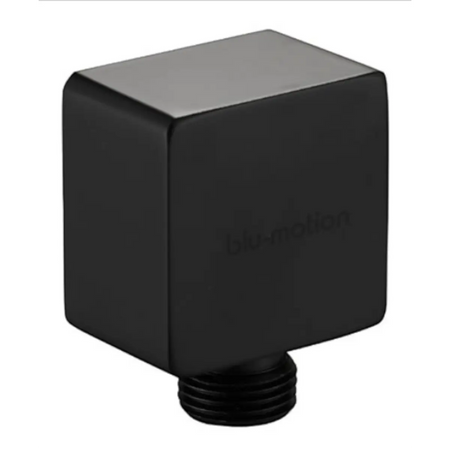 Black brass square wall elbow