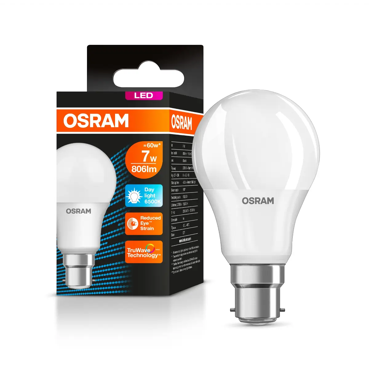 LED bulb 7W daylight B22D