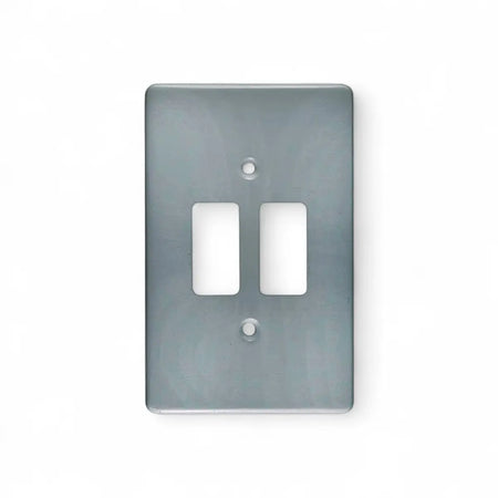 Dynamic Distributors Crabtree Cp 2 Lever Steel 4X2 Switch Cover Plate