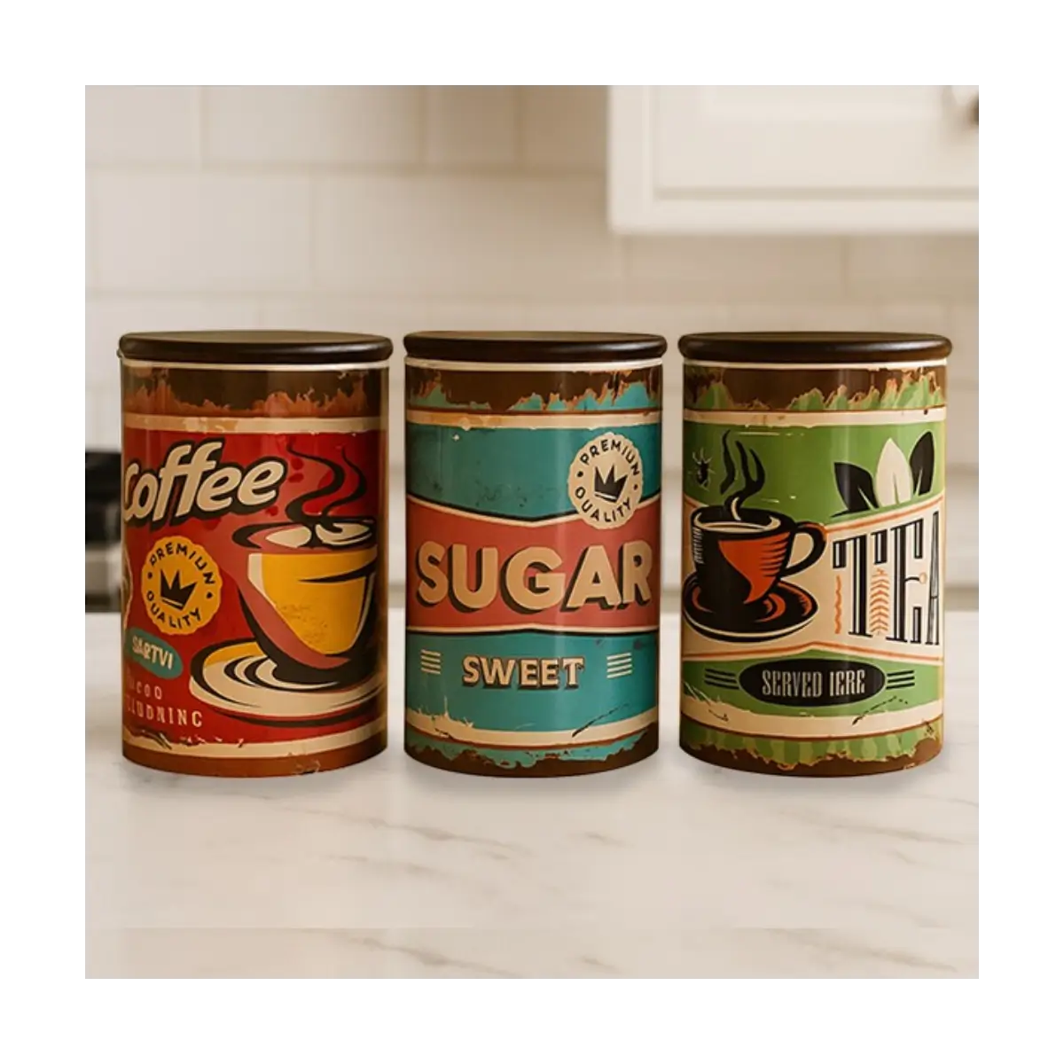 Ceramic kitchen canister set