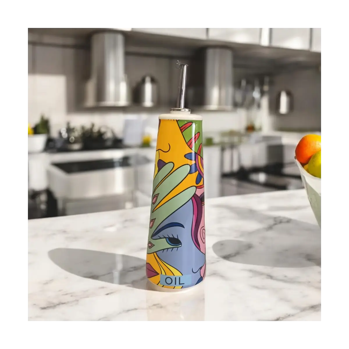 Ceramic oil dispenser bottle