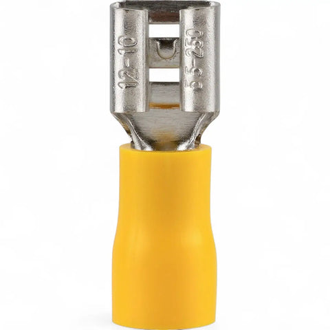Pre-Insulated Female Disconnect Terminal - Yellow (25-Pack)