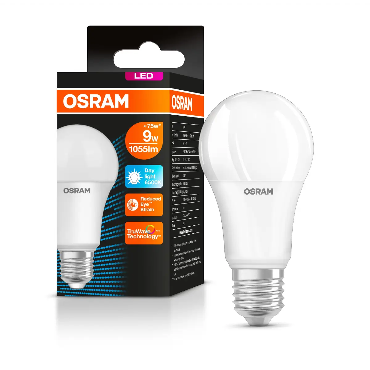 LED E27 bulb daylight 9W