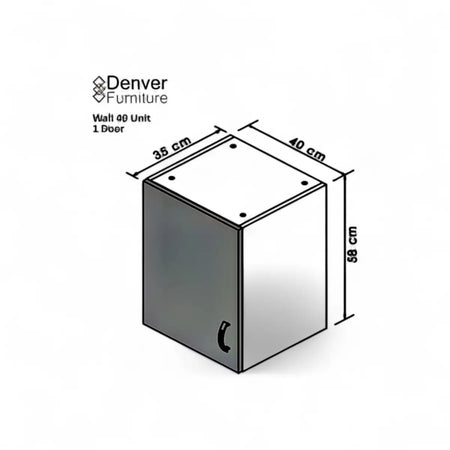Modular Standard 400mm Wall Cabinet - 1 Door Vermont Slate