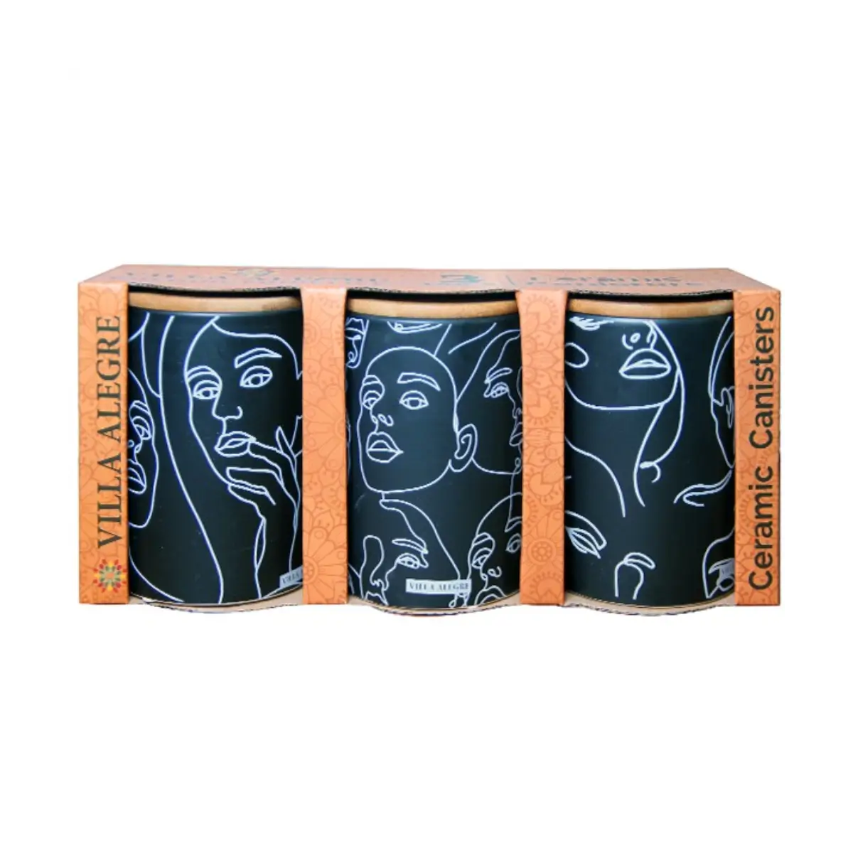 Ceramic kitchen canister set