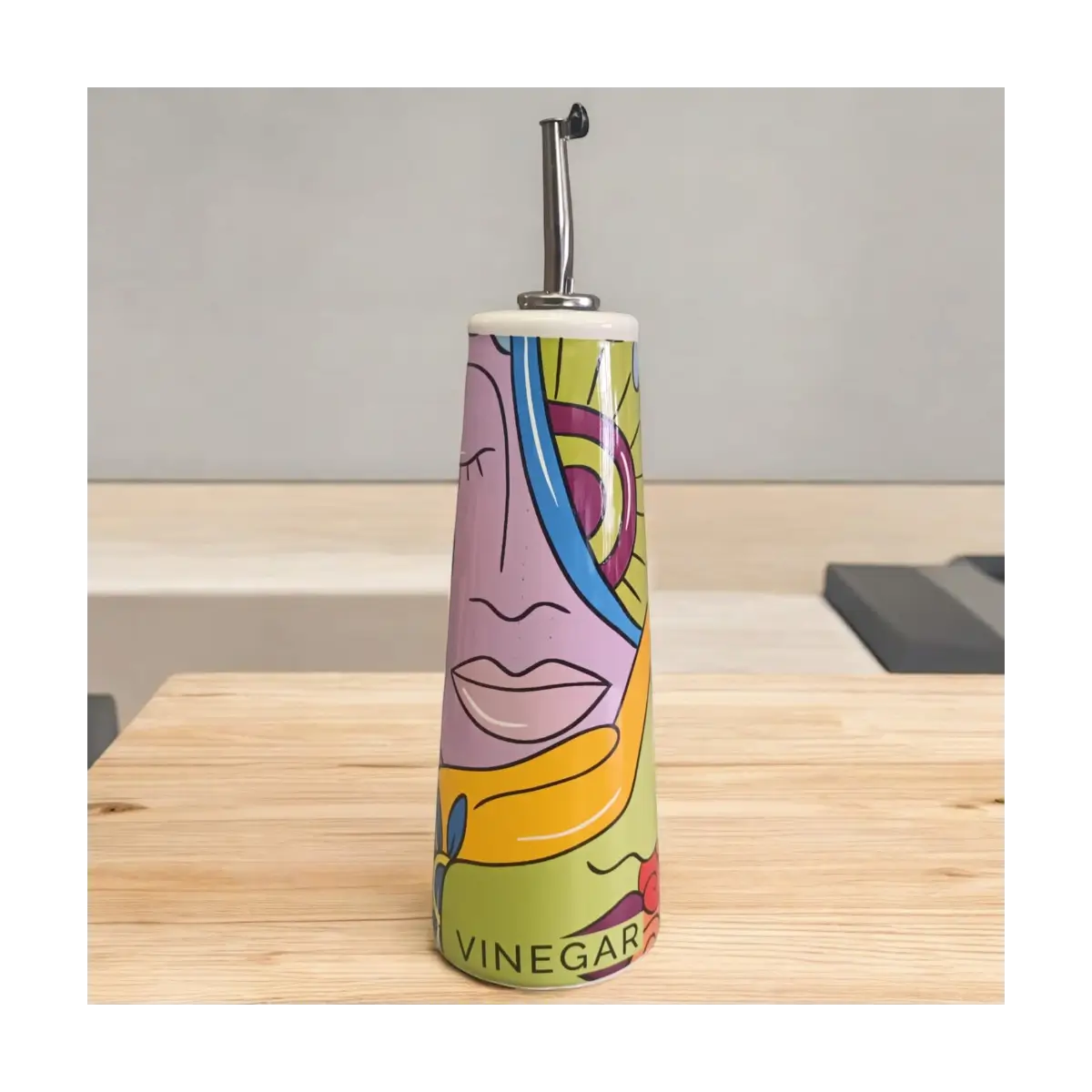 Ceramic vinegar dispenser bottle