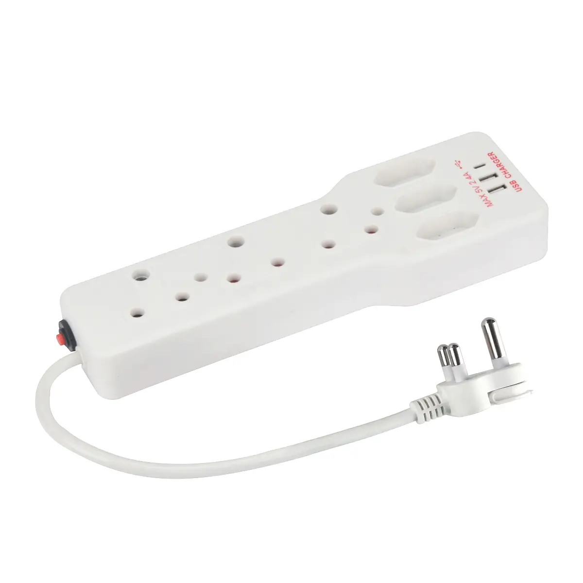 Six way power strip USB