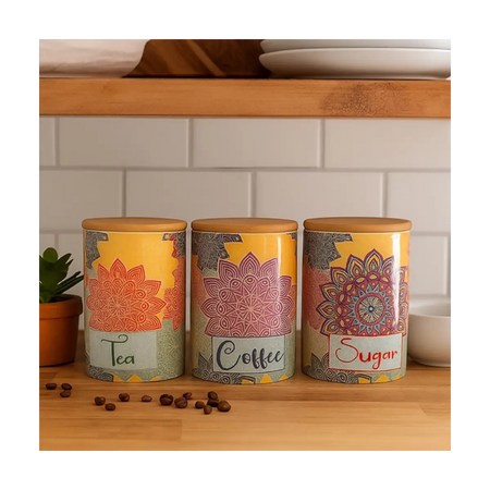 Ceramic kitchen canister set