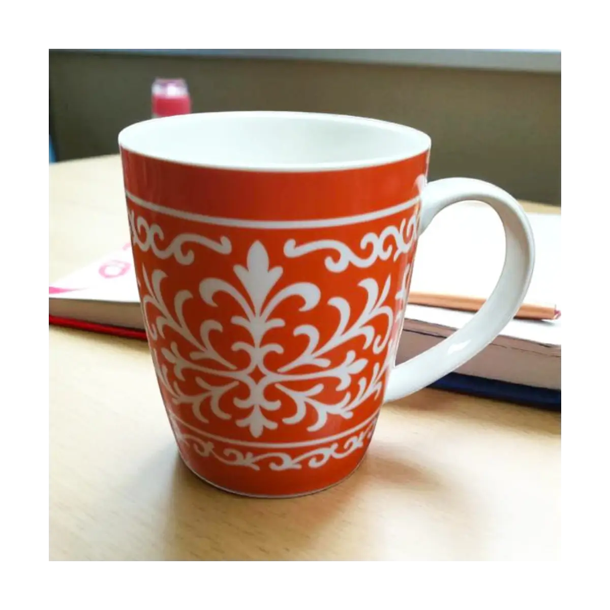 Patterned ceramic coffee mug