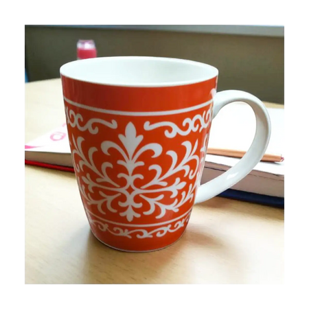 Patterned ceramic coffee mug