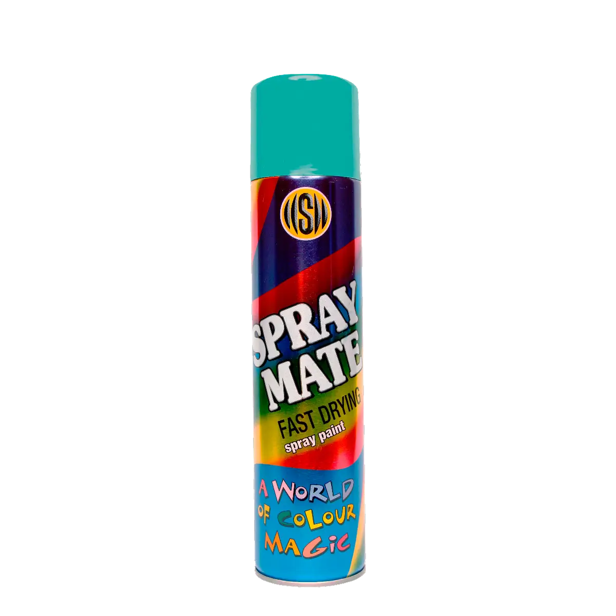 Turquoise spray paint can