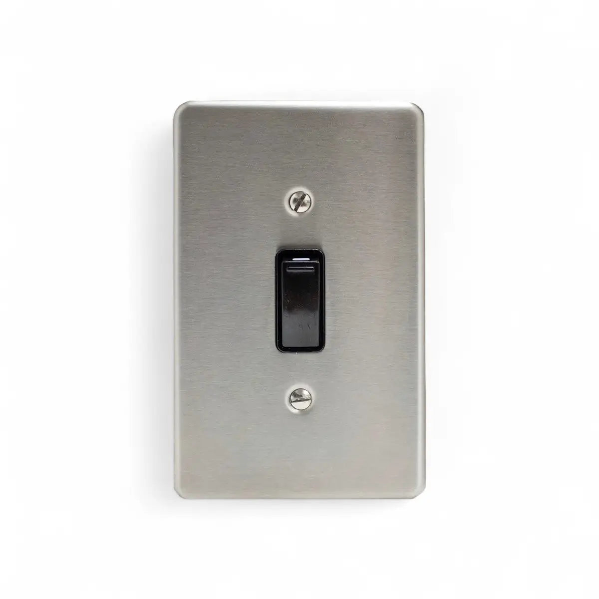 Lesco Switch 1 Lever 1Way 100X50Mm S/Steel Black Sabs Light Switches