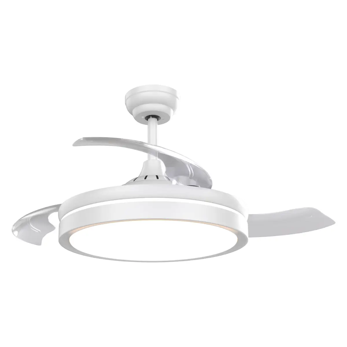 White ceiling fan with light