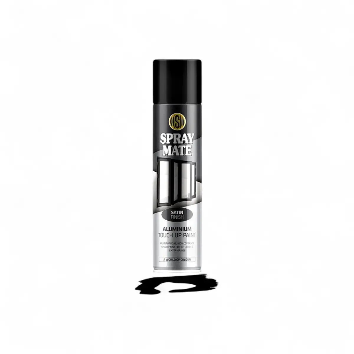 Spraymate Satin Aluminium Spray Paint - Black