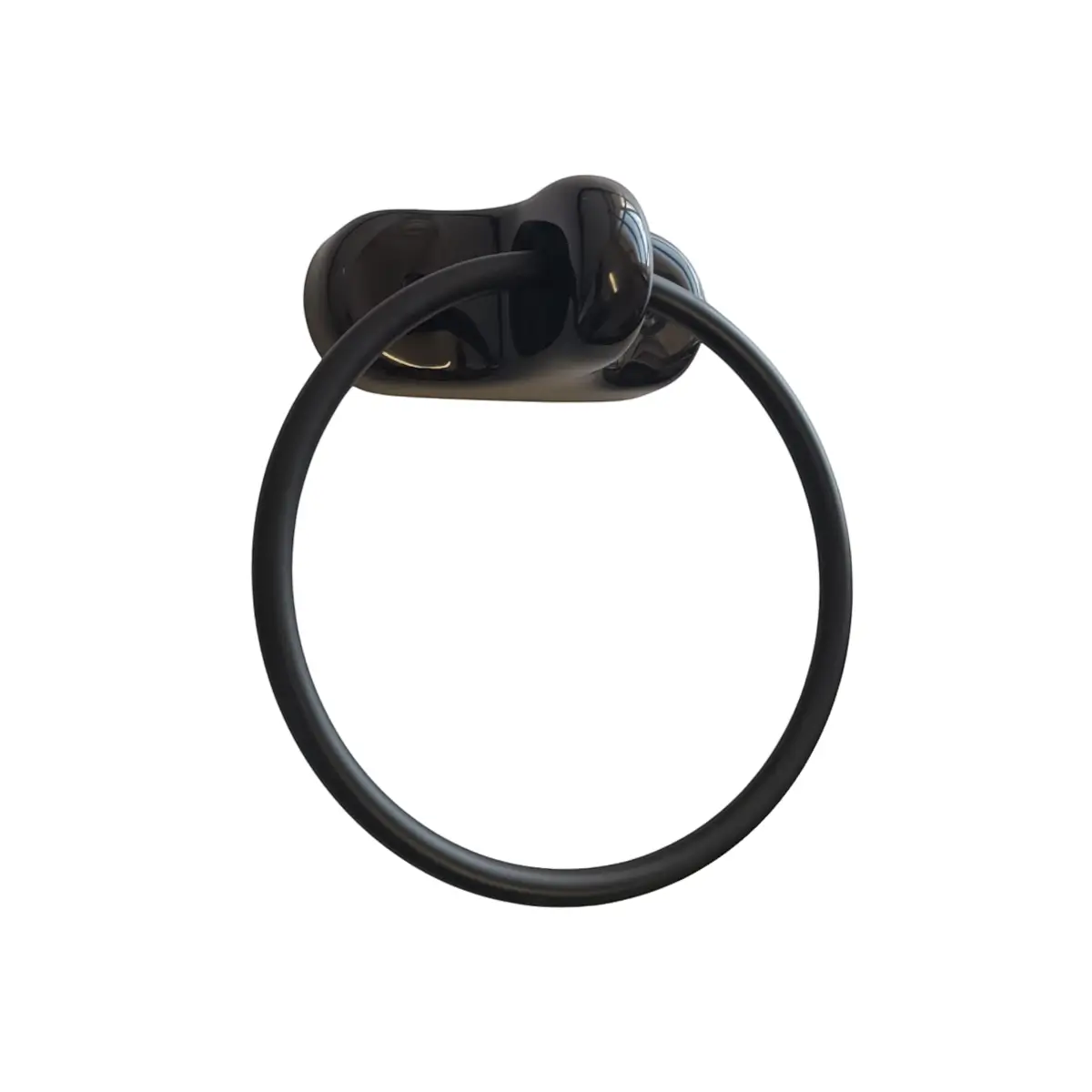 Matte black towel ring
