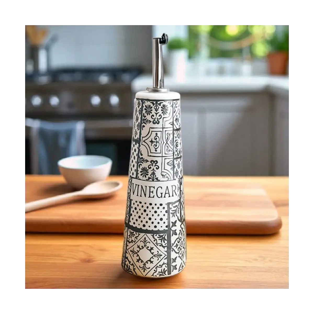 Ceramic vinegar dispenser bottle