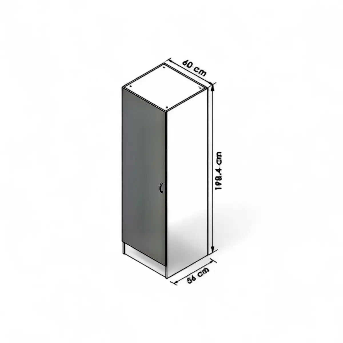 Pantry Tall Unit 600mmx1980mm Height - 1 Door Vermont Slate