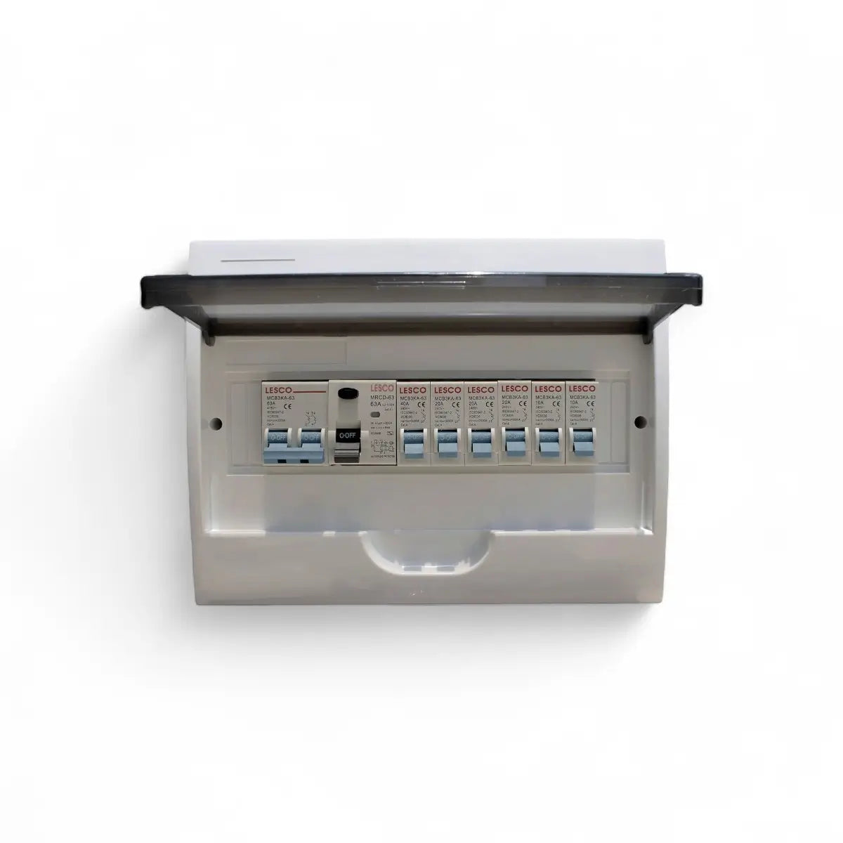 Lesco Distribution Brd Surface 12Mod Pvc Populated Distribution Board