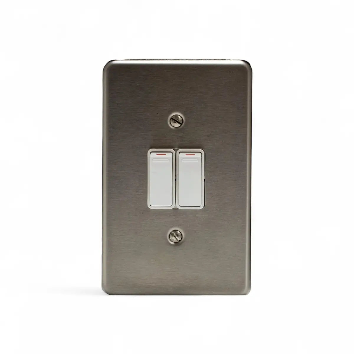 Lesco Switch 2 Lever Iway 100X50Mm S/Steel White Sabs Light Switches