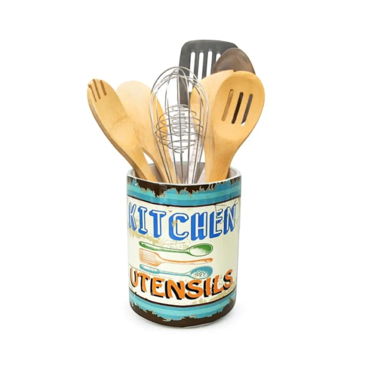 Ceramic utensil storage crock