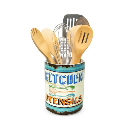 Ceramic utensil storage crock