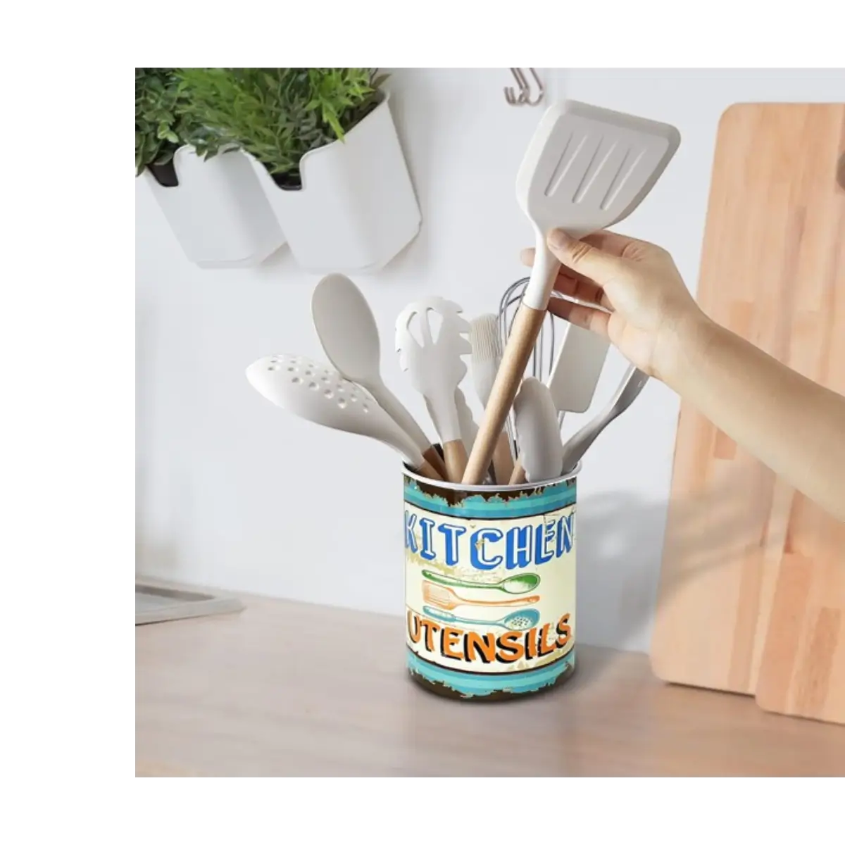 Ceramic utensil storage crock