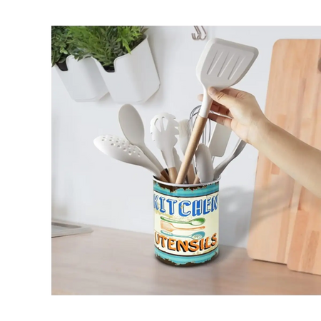 Ceramic utensil storage crock