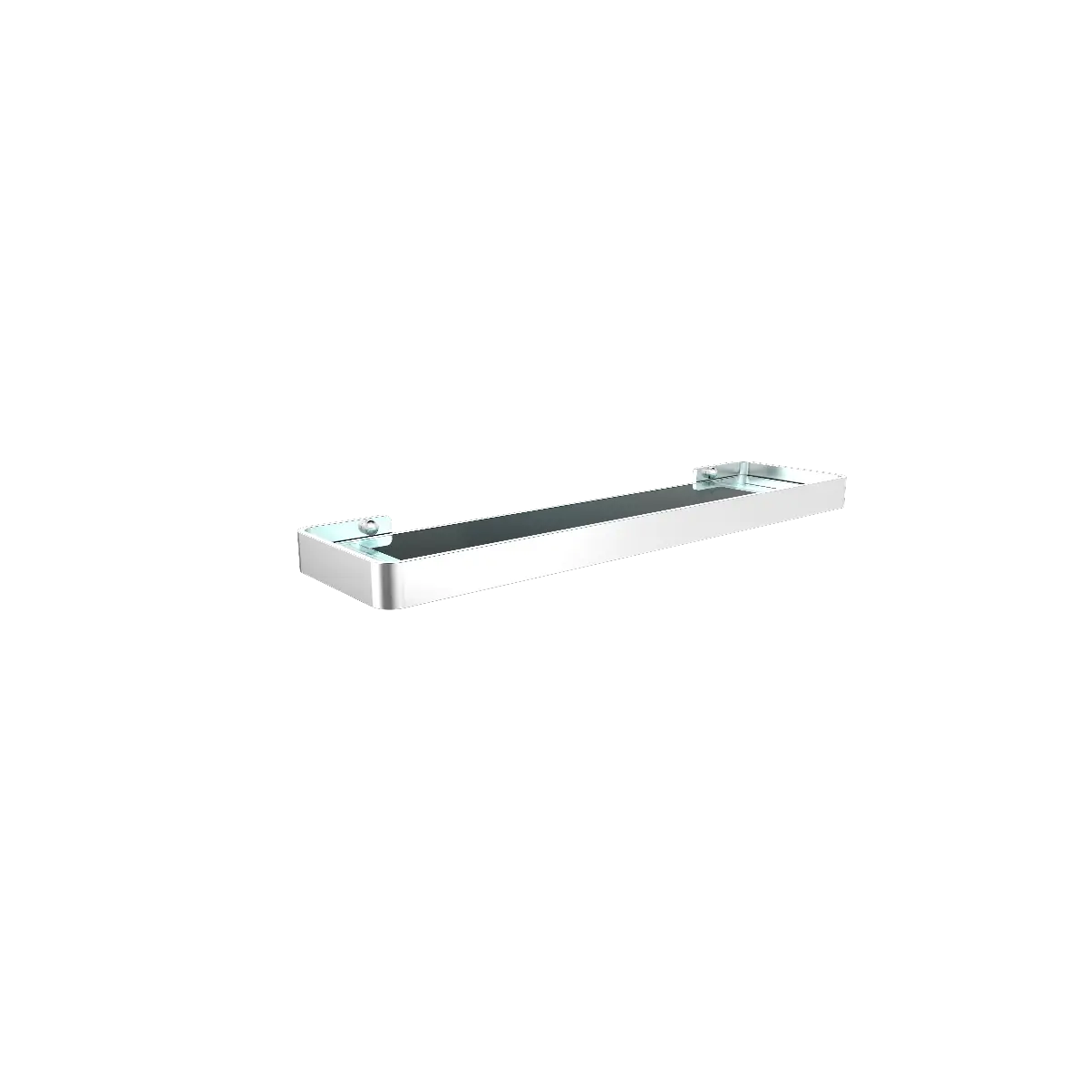 Onyx silver glass shelf