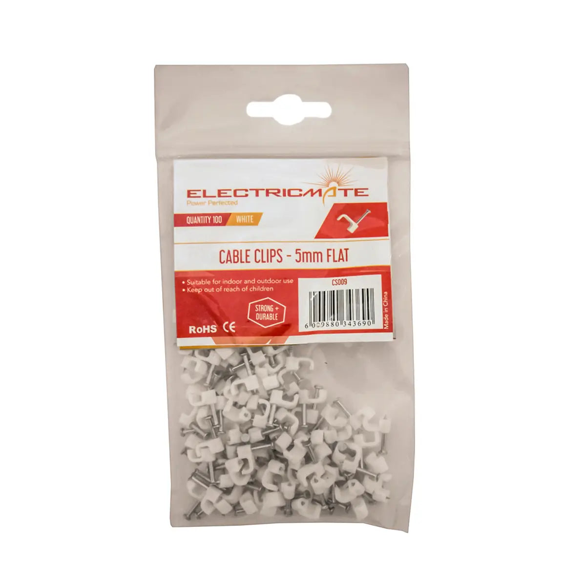 5mm flat cable clips pack