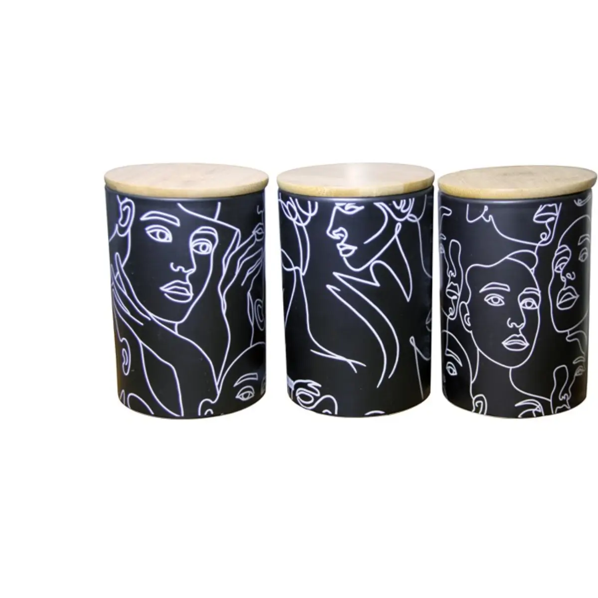 Ceramic kitchen canister set