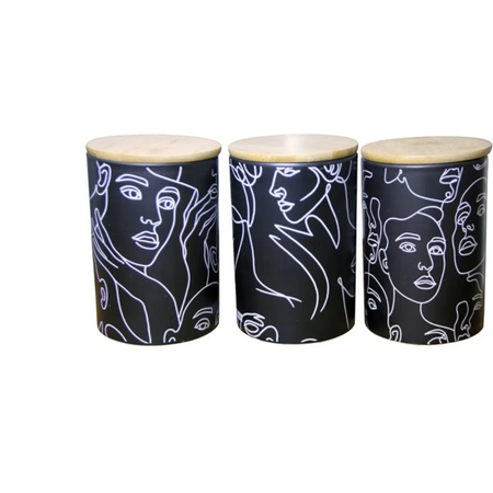 Ceramic kitchen canister set