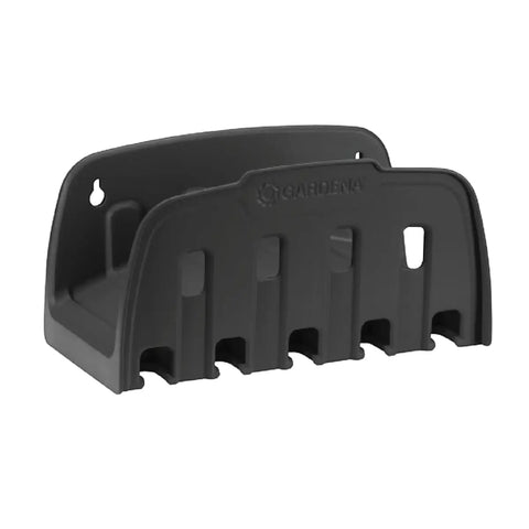 Gardena wall mounted hose bracket in dark grey with five slots for hoses