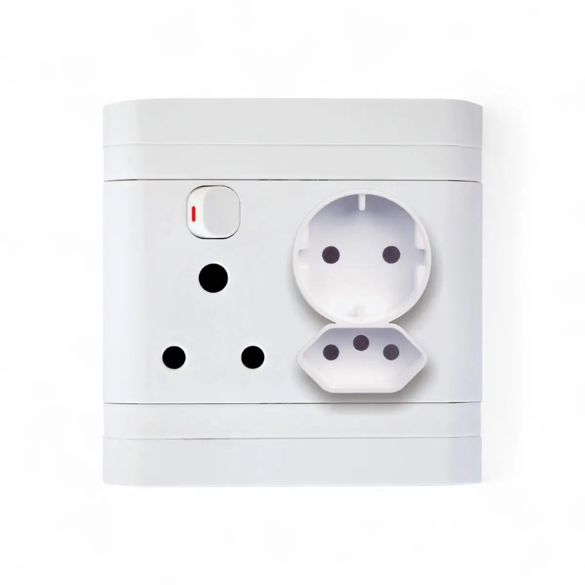 Lesco Single Switched Socket - 1X16Mma + 1 X Schuko + 1 X Switch Socket