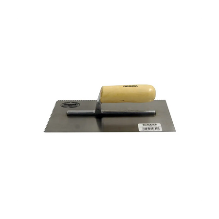 Wood handle flooring trowel