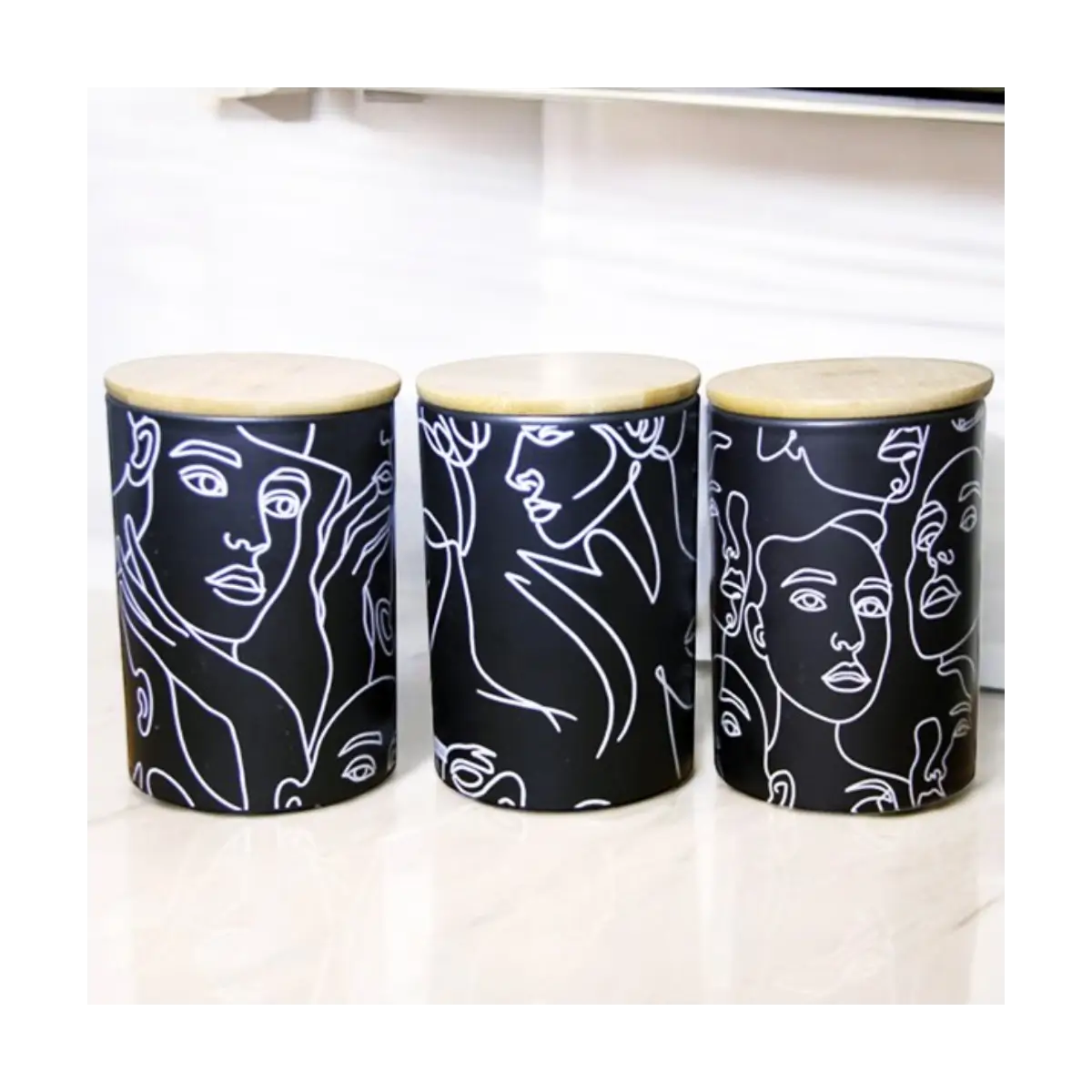 Ceramic kitchen canister set
