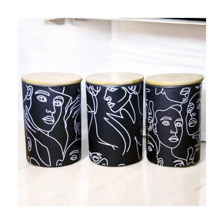 Ceramic kitchen canister set