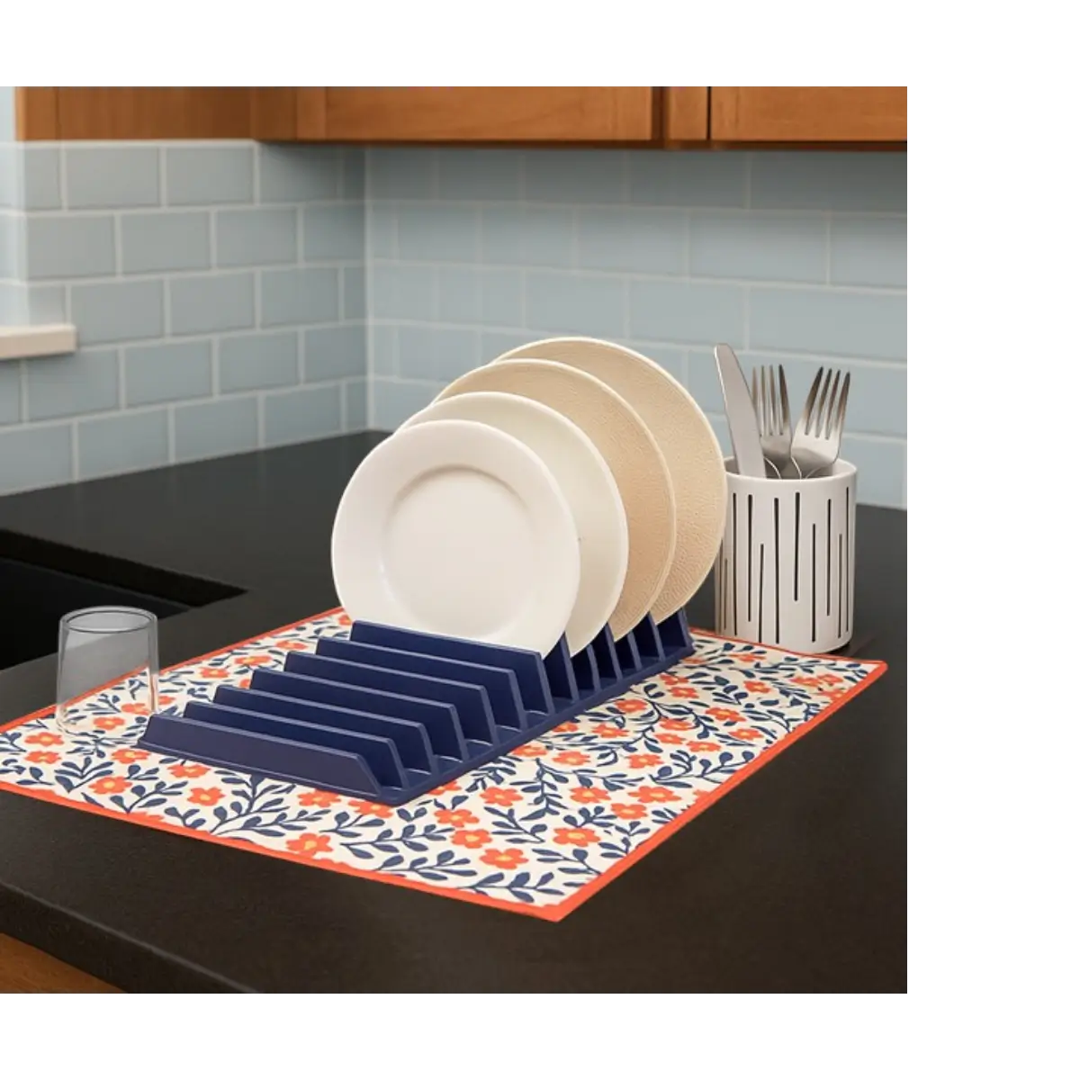 Dish drying rack mat set