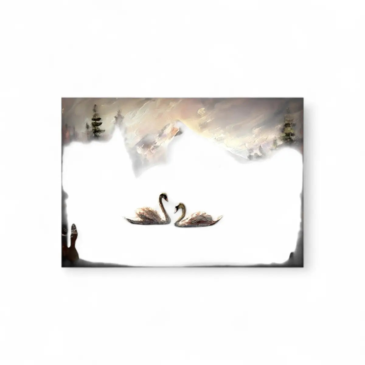 Tjhoko Paint Swan Serenity (Horizontal) Lrg | 860X598 mm Decoupage Sheet