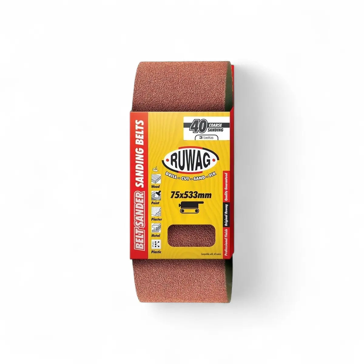 Abrasive 3-Pack Sanding Belt 60 x 400mm