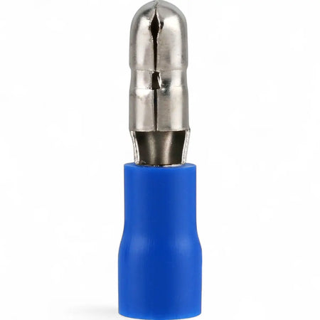Pre-Insulated Male Bullet Terminal - Blue 4mm (25-Pack)