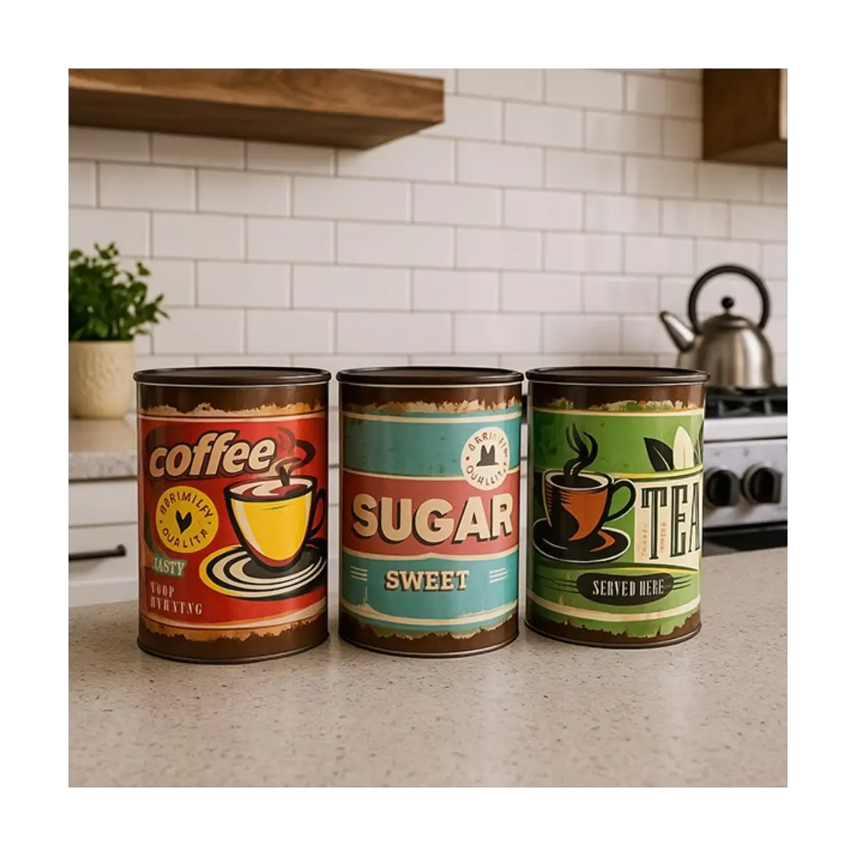 Ceramic kitchen canister set