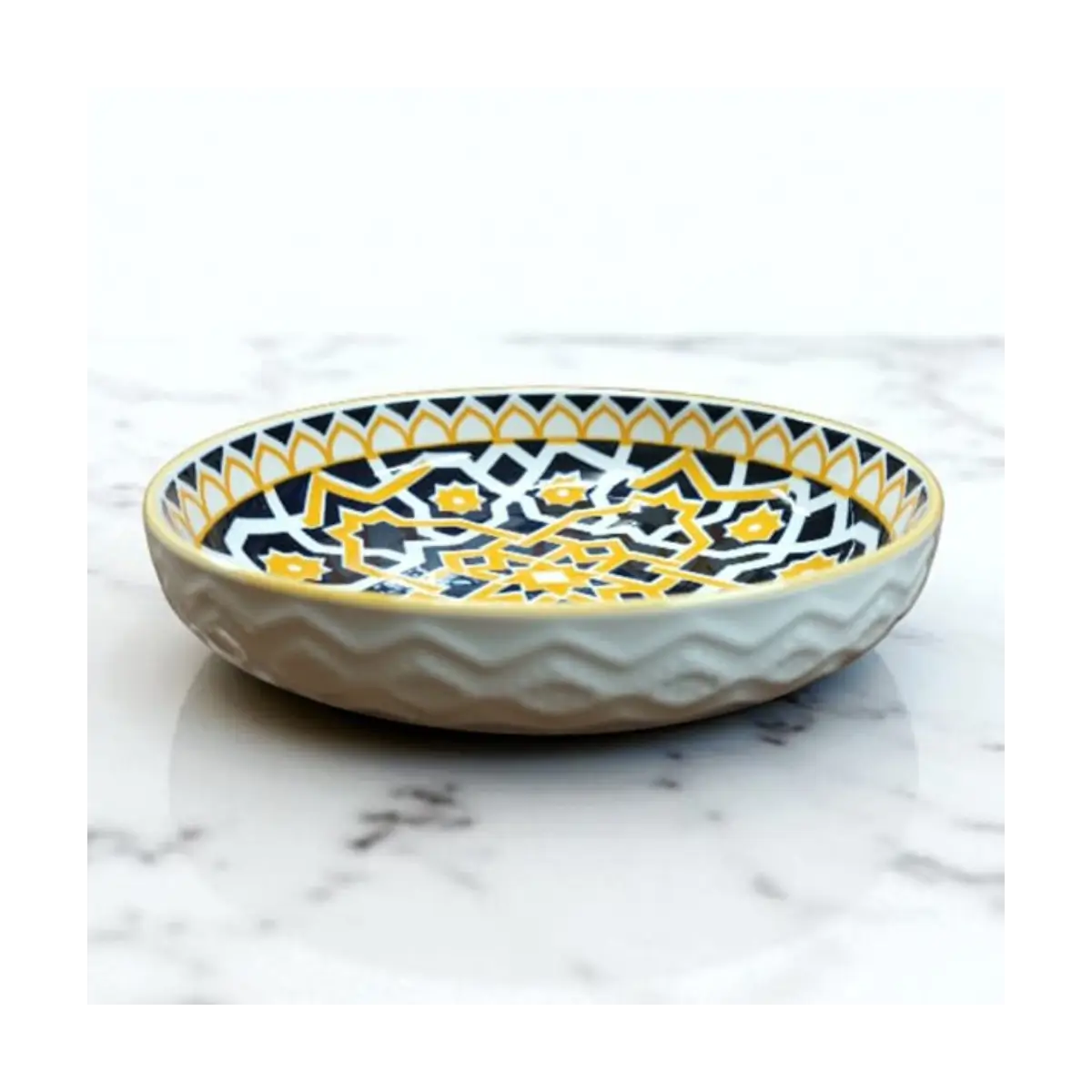 Embossed ceramic dish 15.3cm
