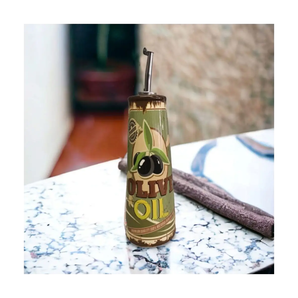 Ceramic olive oil dispenser