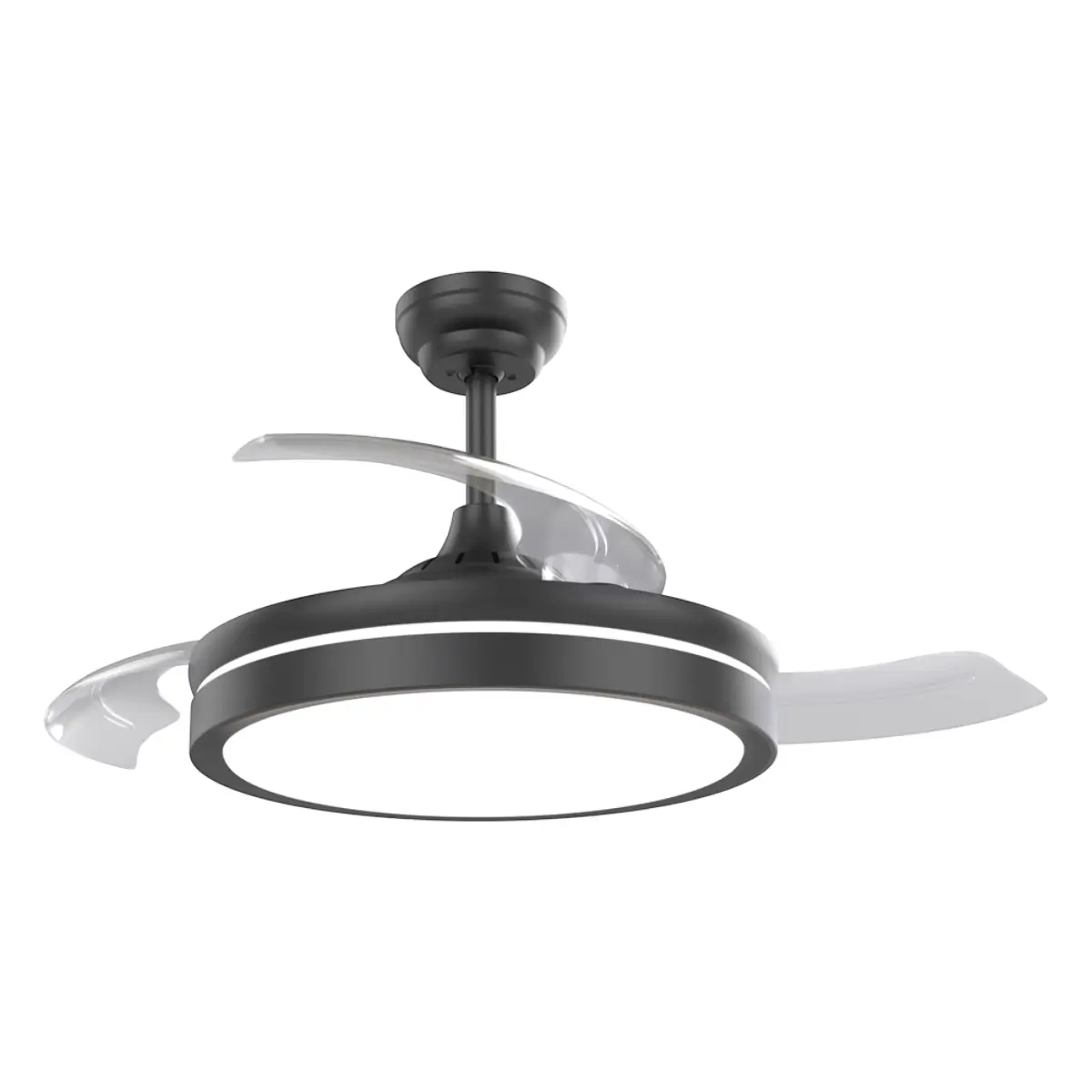 Black ceiling fan with light