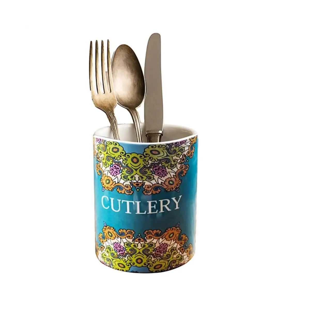 Kitchen countertop cutlery holder