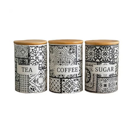 Ceramic kitchen canister set