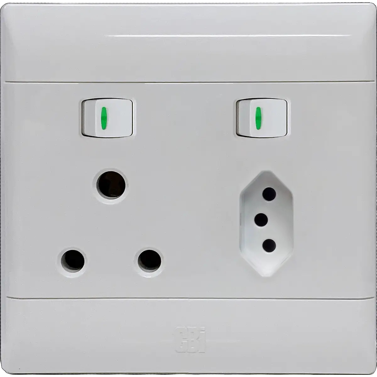 White euro wall socket