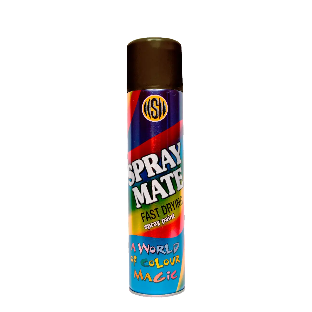 Dark brown spray paint can