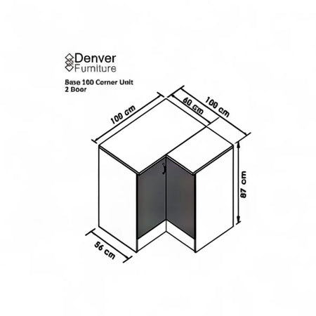 Modular Corner Floor Unit 1000mm - White