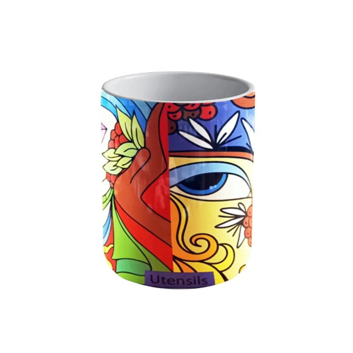 Ceramic utensil holder jar